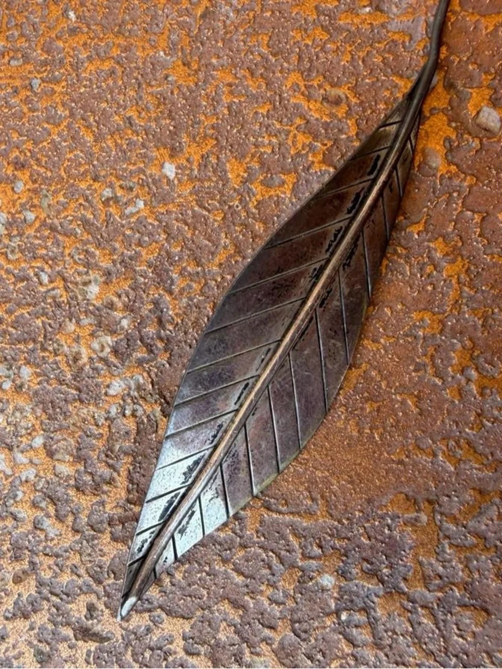 vintage Re&La (Rasmussen & Lassen) sterling silver leaf brooch- mid-century